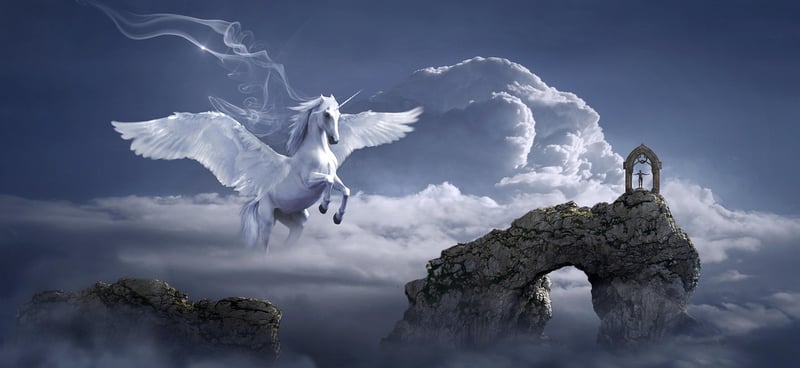 Unicorn in Fantasy Landscape